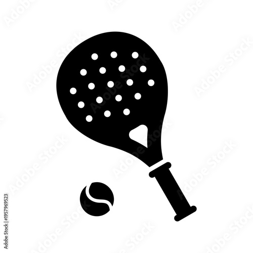 Padel racket flat icon vector illustration