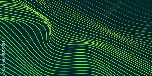 Abstract topographic flow lines, dense layered curved lines forming smooth wave distortions, organic flowing curves
