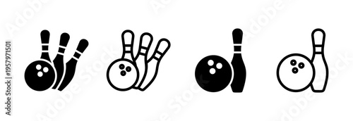 Bowling icon vector illustration. bowling ball and pin sign and symbol.