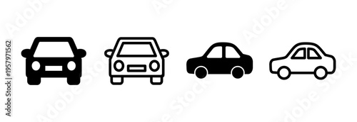 Car icon vector illustration. car sign and symbol. small sedan