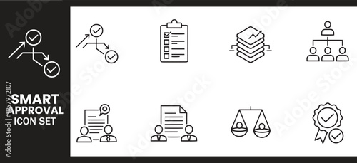 Smart Approval and Compliance Business Management Icon Set