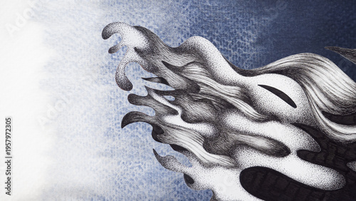 Schilderij op canvas abstract spiritual wave power light mind nature sea ocean splash swirl storm wat