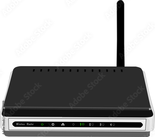 wireless router on white background