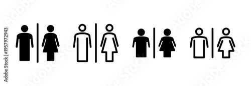 Toilet icon vector illustration. Girls and boys restrooms sign and symbol. bathroom sign. wc, lavatory