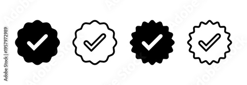 verified icon vector illustration. verification check mark. approved sign and symbol