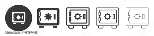 Safe Storage thin line and solid icon. Multi series icon. Web minimal icon