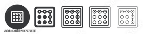 Pattern Password Security thin line and solid icon. Multi series icon. Web minimal icon