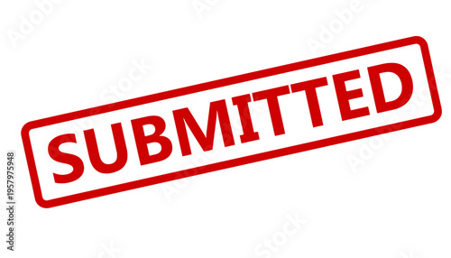 A red stamp with the word SUBMITTED on a white background