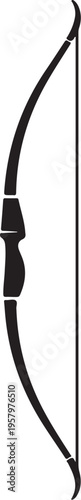 Vector black bow and arrow icon for sports or hunting