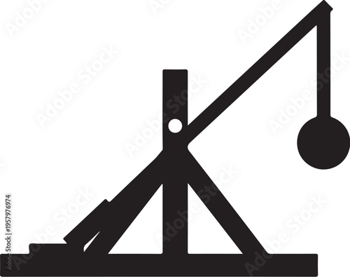 Vector medieval catapult icon