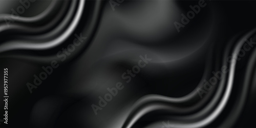 Abstract Liquid Metal Background with Shiny Chrome Steel Waves and Smooth Metallic Texture. Modern Trendy design in Vector EPS 10