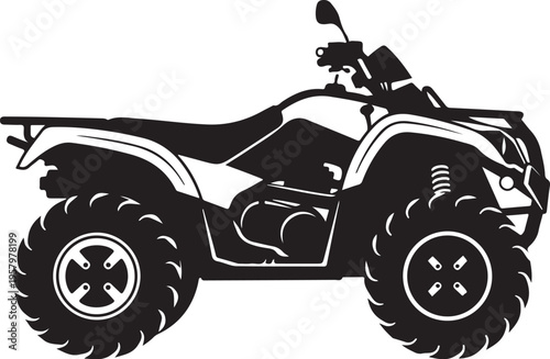 Vector ATV quad bike silhouette icon