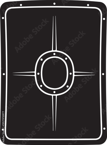 Vector black and white target icon with crosshairs