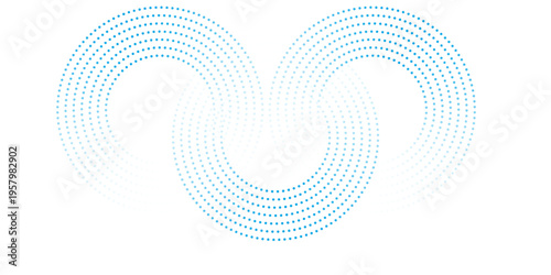 Bright blue minimal dotted lines abstract background. Geometric concept vector design