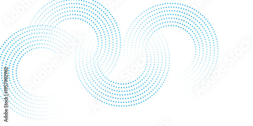 Bright blue minimal dotted lines abstract background. Geometric concept vector design