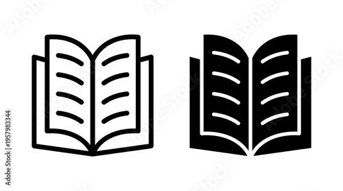 Book icon set vector. open book sign and symbol. ebook icon
