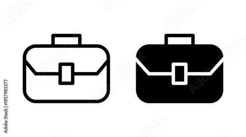 Briefcase icon set vector. suitcase sign and symbol. luggage symbol.