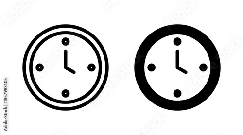 Clock icon set vector. Time sign and symbol. watch icon
