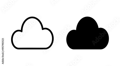 Cloud icon set vector. cloud sign and symbol
