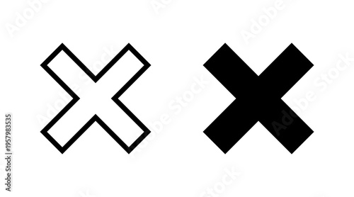 Close icon set vector. Delete sign and symbol. cross sign