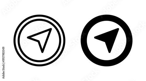Compass icon set vector. arrow compass icon sign and symbol