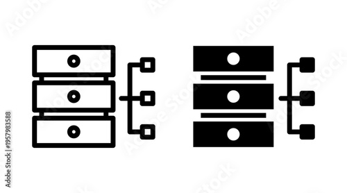 Database icon set vector. database sign and symbol