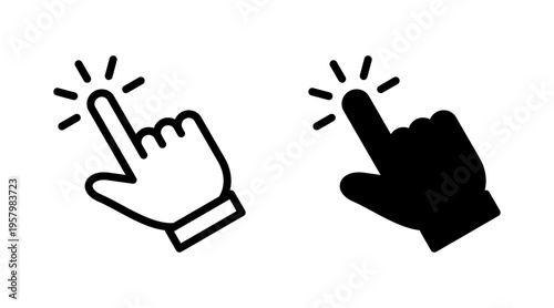 Hand click icon set  vector. pointer sign and symbol. hand cursor icon