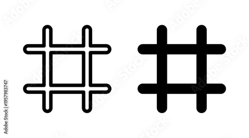 Hashtag icon set vector. hashtag sign and symbol