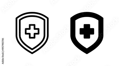 Health insurance icon set vector. Insurance document sign and symbol