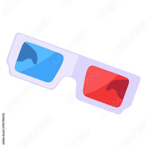 Retro 3D Glasses with a Red and Blue Lens, Nostalgia and Throwback Accessories