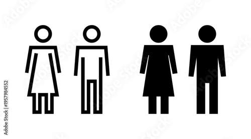 Man and woman icon set vector. male and female sign and symbol. Girls and boys