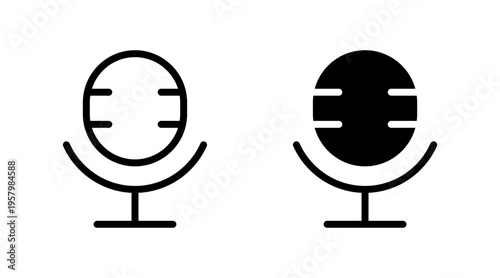 Microphone icon set vector. karaoke sign and symbol