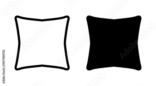 Pillow icon set vector. Pillow sign and symbol. Comfortable fluffy pillow