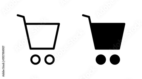 Shopping icon set vector. Shopping cart sign and symbol. Trolley icon