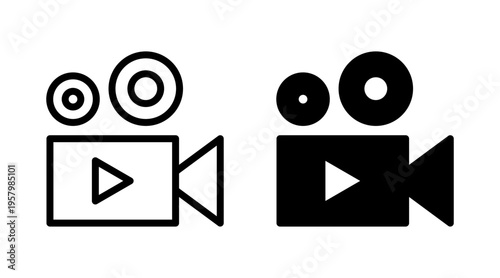 Video icon set vector. video camera sign and symbol. movie sign. cinema