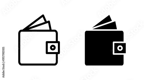 Wallet icon set vector. wallet sign and symbol