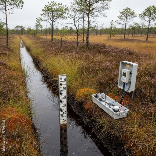 Water Level Monitoring in a Peat Bog Drainage Ditch.