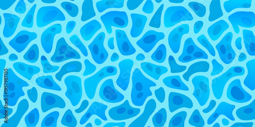 Abstract seamless pattern of flowing light and dark blue water