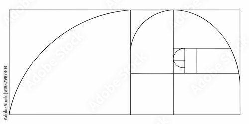 Geometric illustration of the golden ratio and spiral composition