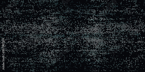 Abstract digital eye formed from numerous small glowing particles