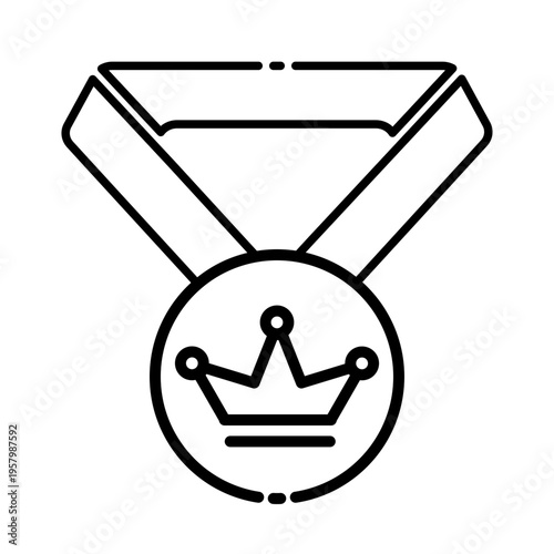 Crown medal with strap