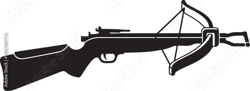 Vector silhouette of a crossbow gun