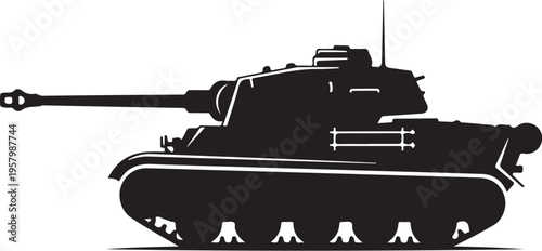Vector military tank silhouette icon