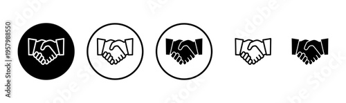 Handshake icon logo design. business handshake sign and symbol. contact agreement