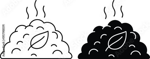 Compost Food Waste Icon Set – Organic Recycling, Eco Kitchen Waste and Sustainable Vector Collection