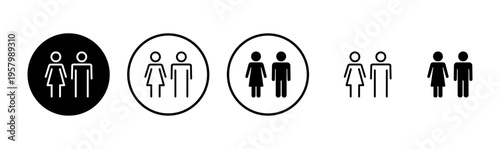 Man and woman icon logo design. male and female sign and symbol. Girls and boys