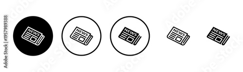 Newspaper icon logo design. news paper sign and symbolign