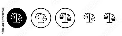 Scales icon logo design. Law scale icon. Justice sign and symbol