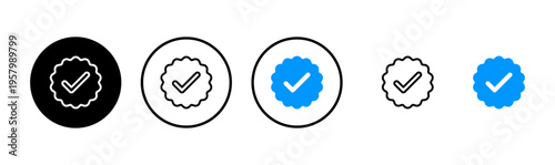 verified icon logo design. verification check mark. approved icon
