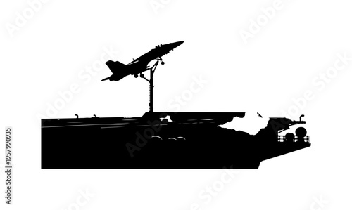 Modern Jet Aircraft on Aircraft Carrier Deck